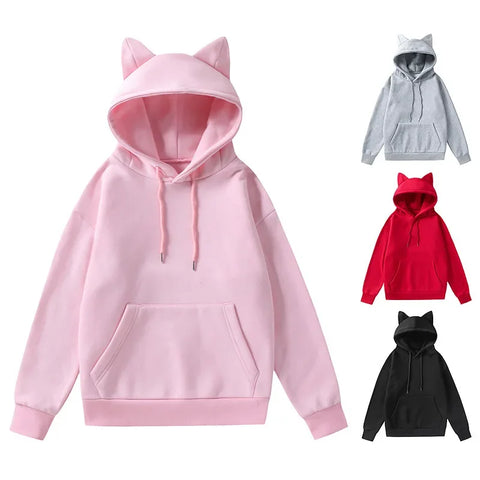 Premium Soft Loose Cat Ears Hoodie