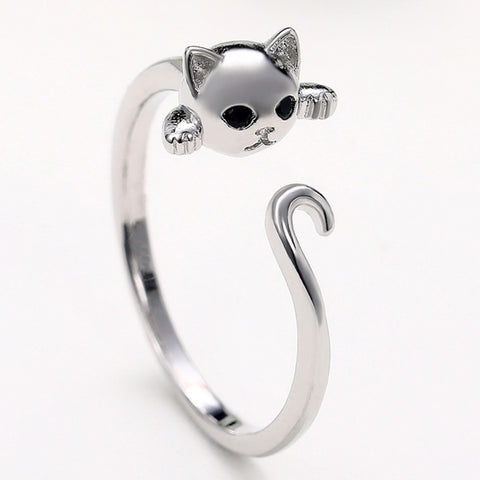 Crystal Zircon Cat Ring