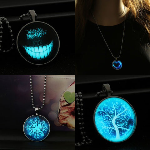 Steampunk Glow In The Dark Pendant Necklaces