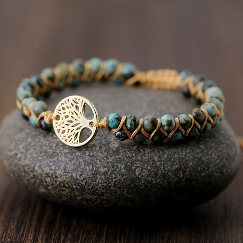 Natural Stone Tree Bracelet