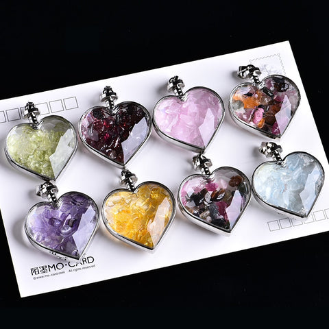 Natural Stone Wishing Heart Glass