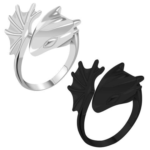 Silver/Black Dragon Ring