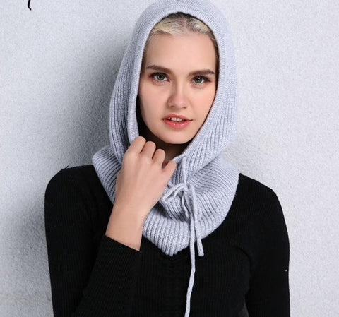 Cashmere Hooded Neck Collar Cap