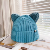 Warm Knitted Cat Ears Beanie