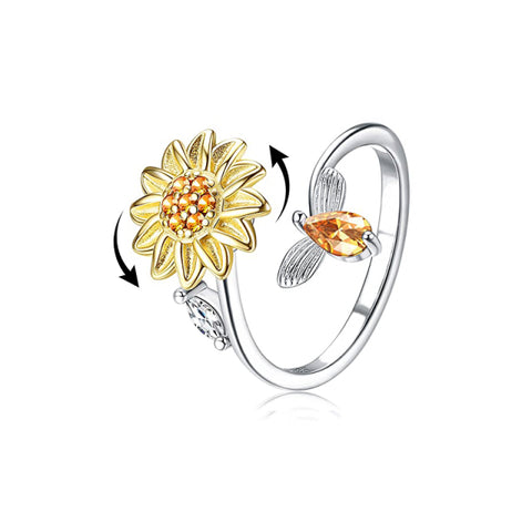 Rotating Sunflower Ring