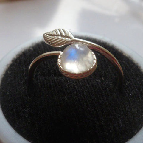 Natural Leaf Moonstone Ring