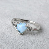 Elegant Heart Opal Ring