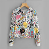 Colourfully Crop Hoodie