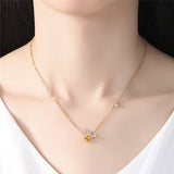 Save The Bees - Zircon Gold Bee Necklace