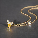 Save The Bees - Zircon Gold Bee Necklace