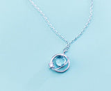 Blue Orb Planet Necklace