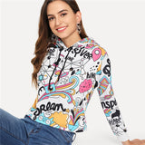 Colourfully Crop Hoodie