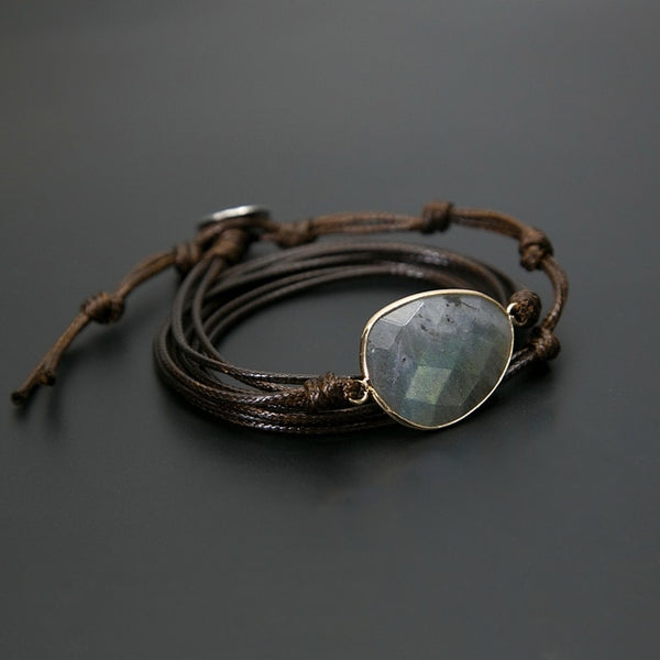 Labradorite Natural Stone Friendship Rope Bracelet