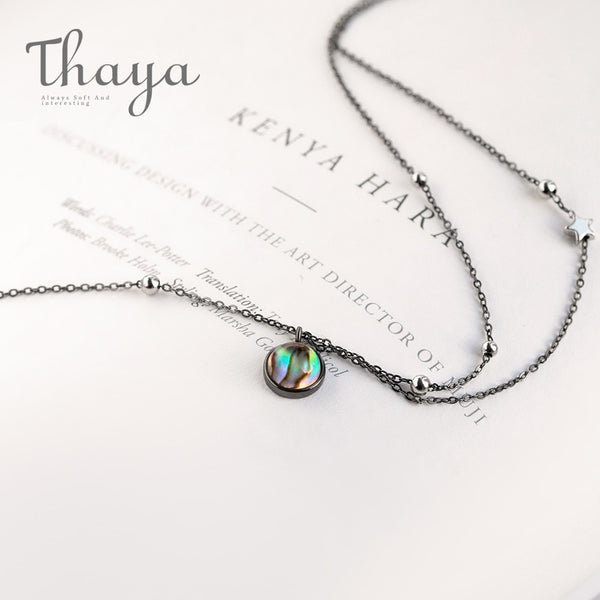 Galaxy Crystal black Chain Milky Way Necklace