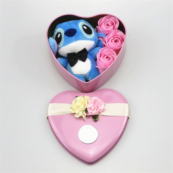 Stitch Plush with Soap Flowers