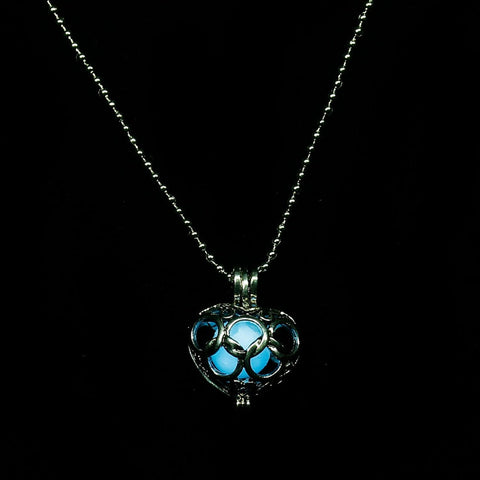 Heart Shaped Hollow Fluorescent Necklace