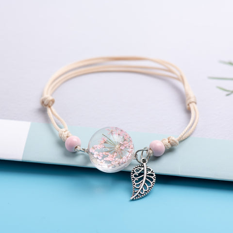 Glass Flower Bracelet Charm