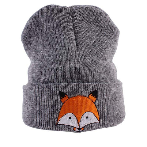 Fox Pattern Knitted Beanies